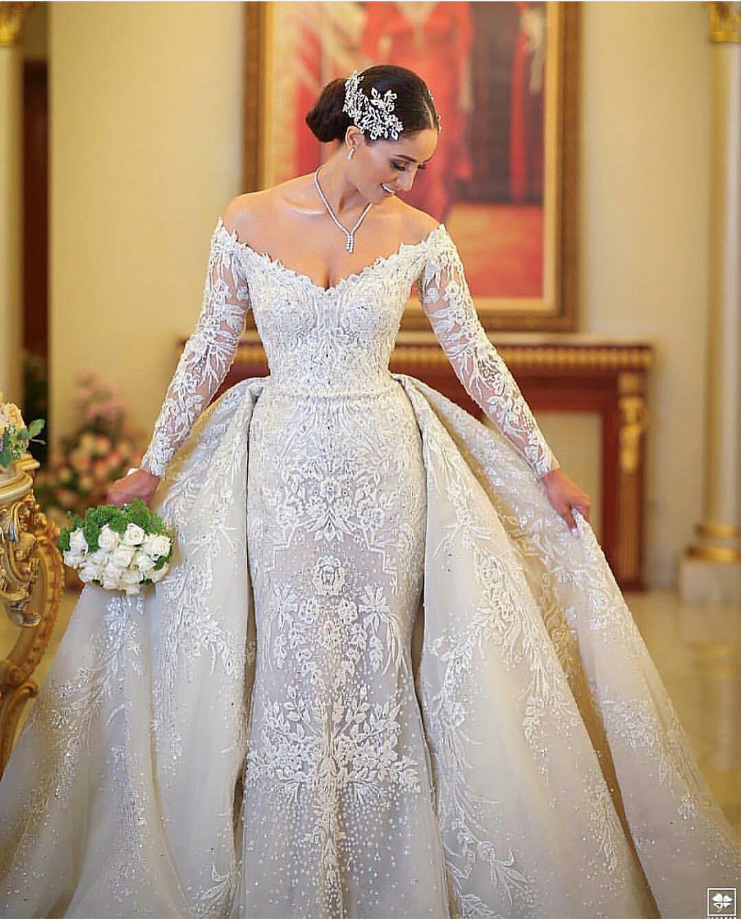 2019 Luxury Mermaid Wedding Dresses With Detachable Train Off The Shoulder Lace Appliuqed Beads Bridal Gowns Modest Wedding Dress Long, Pink
2019 Luxury Mermaid Wedding Dresses With Detachable Train Off The Shoulder Lace Appliuqed Beads Bridal Gowns Modest Wedding Dress Long, Pink