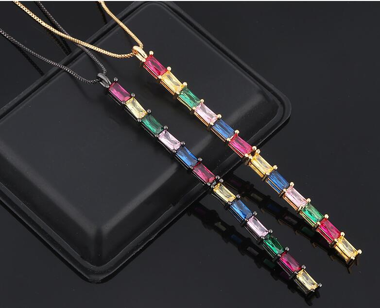 jankelly Multicolor Stick Stackable Pendant Necklace Beautiful Full Cubic Zircon Fashion Charm Women Party Jewelry Gift 2019
jankelly Multicolor Stick Stackable Pendant Necklace Beautiful Full Cubic Zircon Fashion Charm Women Party Jewelry Gift 2019