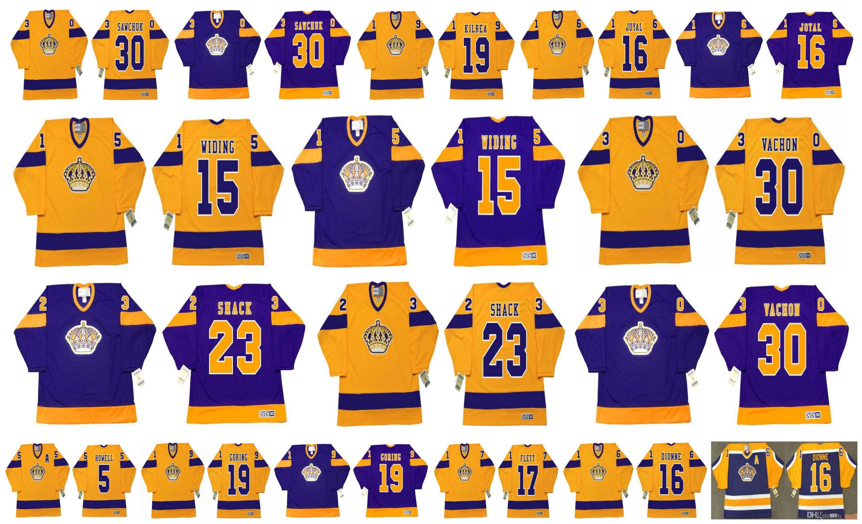 Vintage Los Angeles Kings Jersey 5 HARRY HOWELL 19 Butch Goring 17 BILL FLETT 16 Marcel Dionne 30 DENIS DEJORDY BOB BERRY Retro CCM Hockey, Colour 3
Vintage Los Angeles Kings Jersey 5 HARRY HOWELL 19 Butch Goring 17 BILL FLETT 16 Marcel Dionne 30 DENIS DEJORDY BOB BERRY Retro CCM Hockey, Colour 3