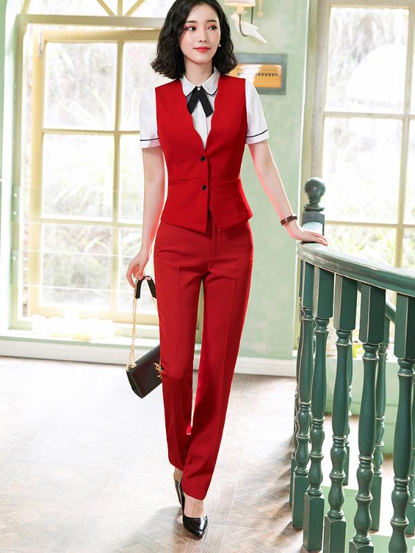 Red Black Navy Blue Women V-Neck Vest and Pant 2 Piece Set Female Work Pant Suits Office Lady Formal Business Career Set Suits, Blue 2 piece sets
Red Black Navy Blue Women V-Neck Vest and Pant 2 Piece Set Female Work Pant Suits Office Lady Formal Business Career Set Suits, Blue 2 piece sets