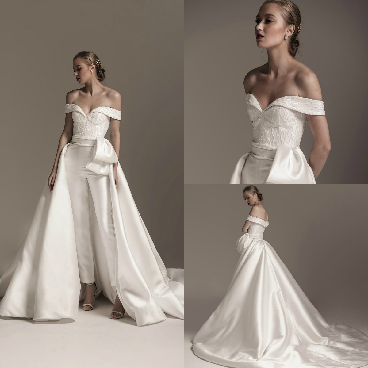 2020 New Wedding Pantsuits With Detachable Train Lace Beaded Sequined Country Bridal Gowns Sweep Train Jumpsuits Wedding Dress Boho, Sage
2020 New Wedding Pantsuits With Detachable Train Lace Beaded Sequined Country Bridal Gowns Sweep Train Jumpsuits Wedding Dress Boho, Sage