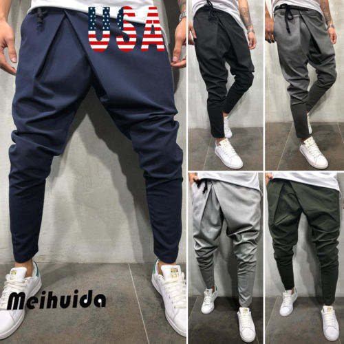 Autumn New Men Sport Pants Long Trousers Causal Tracksuit Fitness Workout Joggers Harajuku Gym Sweatpants Streetwear C19040801