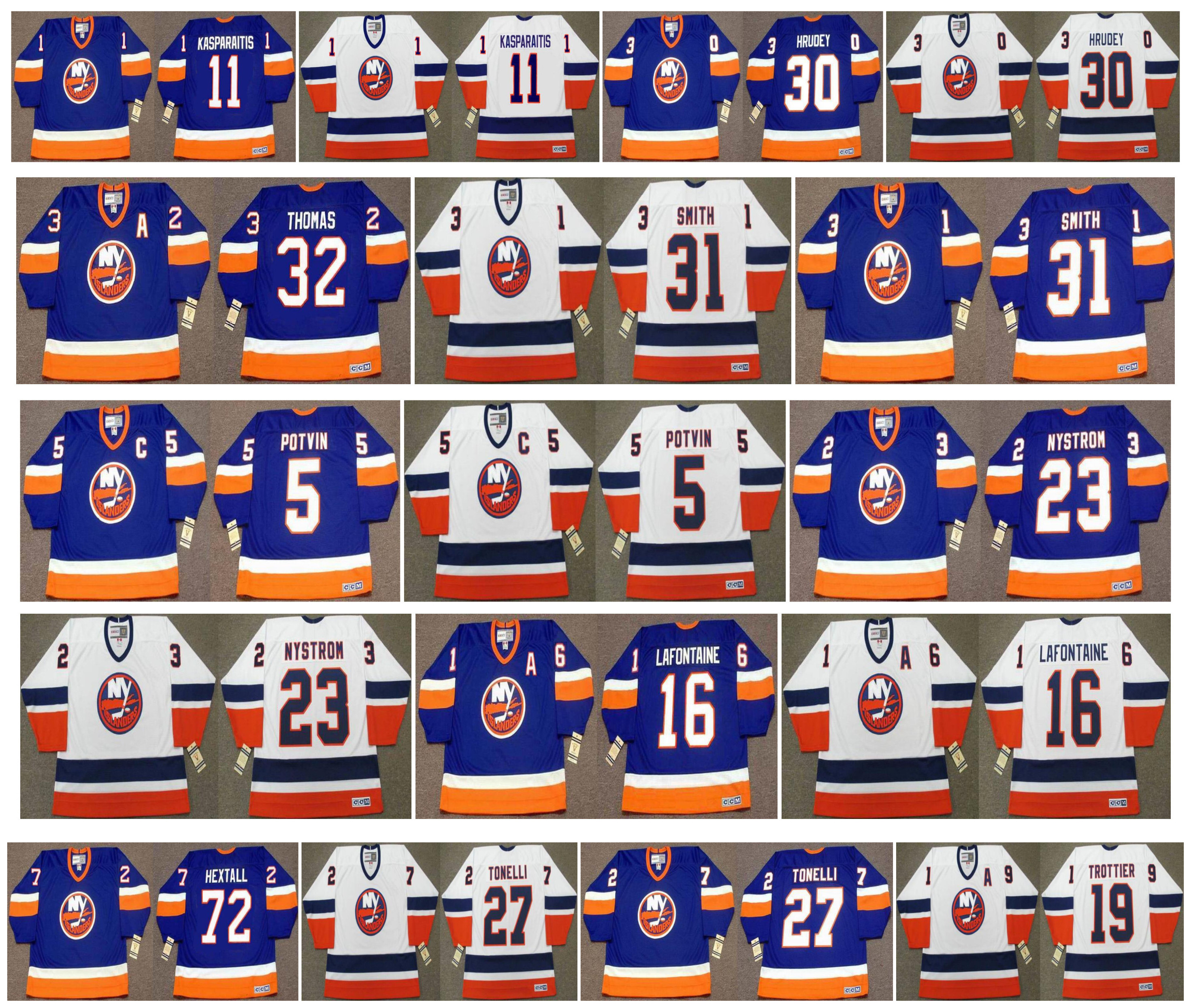 Vintage New York Islanders Jerseys 5 Denis Potvin 23 BOB NYSTROM 16 Pat LaFontaine 11 KASPARAITIS 30 KELLY HRUDEY 72 RON HEXTALL Retr Hockey, As pic
Vintage New York Islanders Jerseys 5 Denis Potvin 23 BOB NYSTROM 16 Pat LaFontaine 11 KASPARAITIS 30 KELLY HRUDEY 72 RON HEXTALL Retr Hockey, As pic