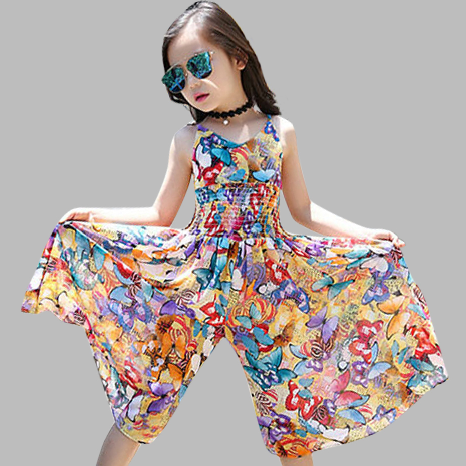 2020 Brand New Girls Dresses Bohemia Children Dresses Girls Summer Floral Party Dresses Teenage Girls Clothing For 6 8 12 Years Y200102, As picture