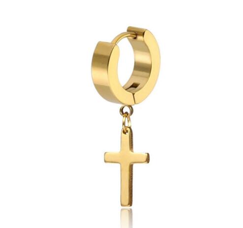 7 Colors earring Allergy Free Cross Ear Clasp Fashionable Titanium Punk Ear Studs Stainless Steel Earrings GB1586