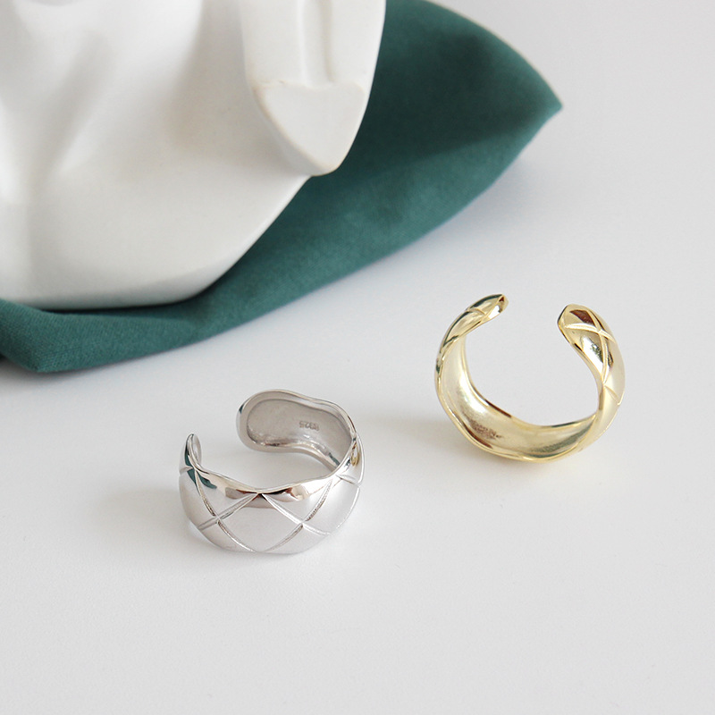 925 sterling silver fine jewelry hand-made designer minimalism adjustable open ring gold silver colors nice gift for women free shipping