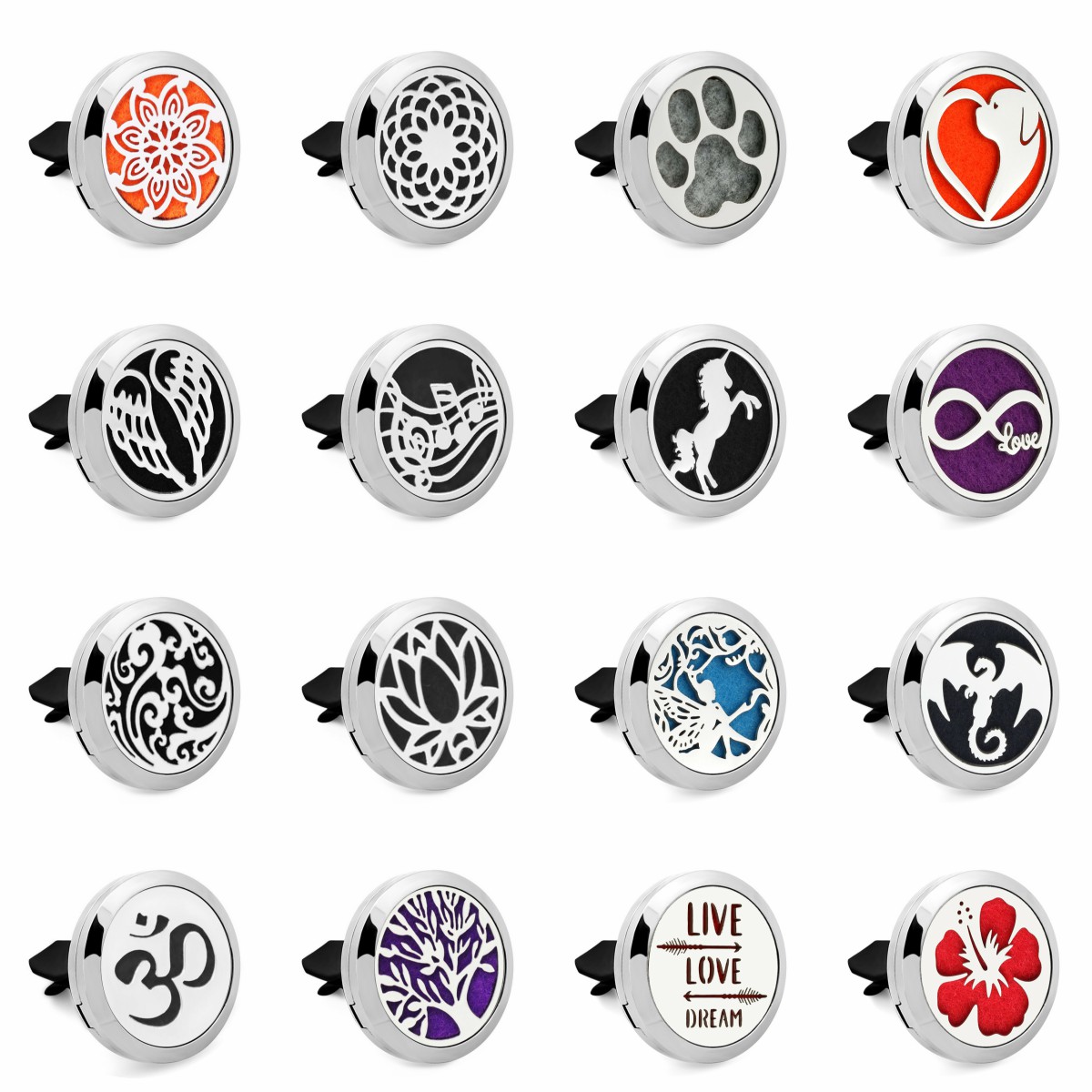 Tree Of Life Angel Wing Poppy 30mm 316L Stainless Steel Car Diffuser Locket Vent Clip Aromatherapy Essential Oil Perfume Locket 10pcs Pads от DHgate WW