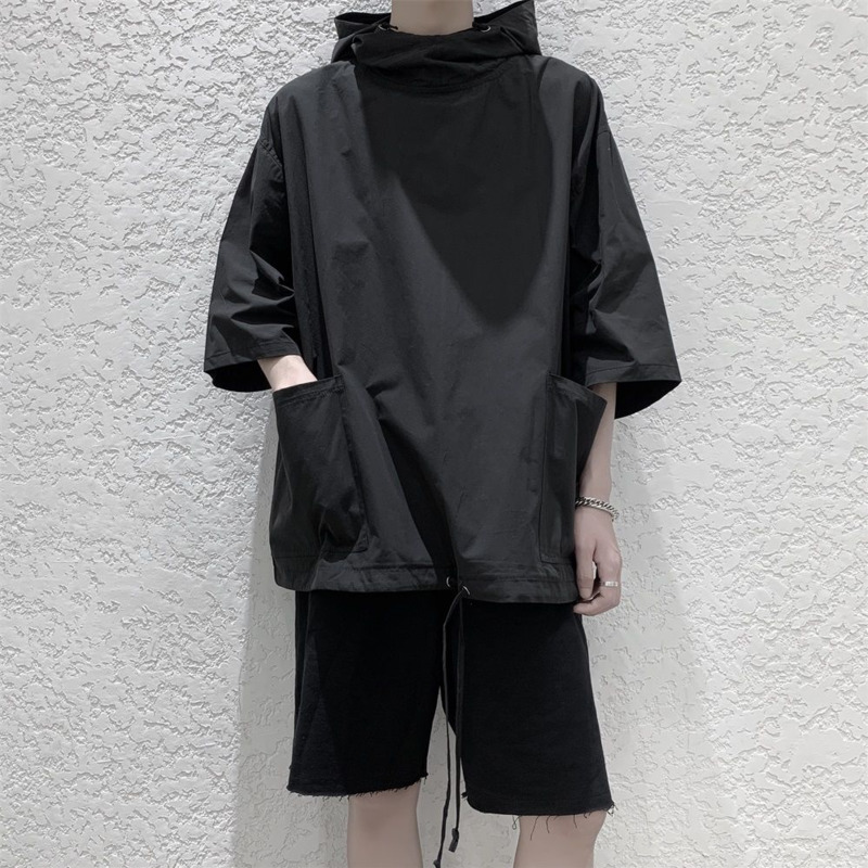 Summer Thin Hoodies Men's Fashion Solid Color Big Pocket Hooded Sweatshirt Men Streetwear Loose Hip Hop Short Sleeve Hoodie Men, Black
Summer Thin Hoodies Men's Fashion Solid Color Big Pocket Hooded Sweatshirt Men Streetwear Loose Hip Hop Short Sleeve Hoodie Men, Black
