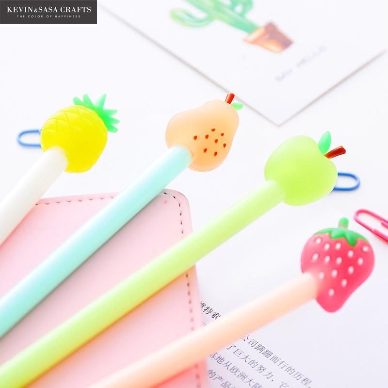 4Pcs Fruit Gel Pen Cute Pen Stationary Kawaii School Supplies Gel Ink School Stationary Office Suppliers Gift Office