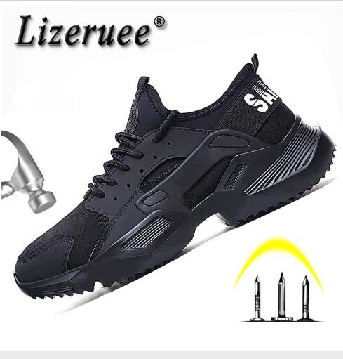 Lizeruee Work Safety Shoes 2020 fashion sneakers Ultra-light soft bottom Men Breathable Anti-smashing Steel Toe Work Boots F025