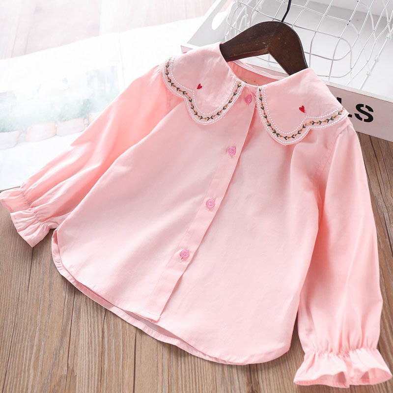 2020 Spring Embroidery Petals Lead Baby Cowboy Shirt Wholesale Children's Clothing, Pink 
2020 Spring Embroidery Petals Lead Baby Cowboy Shirt Wholesale Children's Clothing, Pink