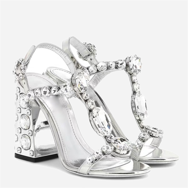 Wedding Glitter Heels Sandals Summer Block High Heeled Chunky Heels T Strap Sandals Sexy Lady Party Dress 10cm, As pic
Wedding Glitter Heels Sandals Summer Block High Heeled Chunky Heels T Strap Sandals Sexy Lady Party Dress 10cm, As pic