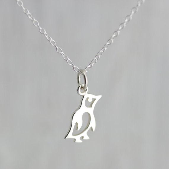 5PCS Lucky Arctic Winter Tiny Baby Penguin Necklace Geometric Small Origami Bird Necklaces Ocean Sea Aquatic Life Animal Lover Gifts