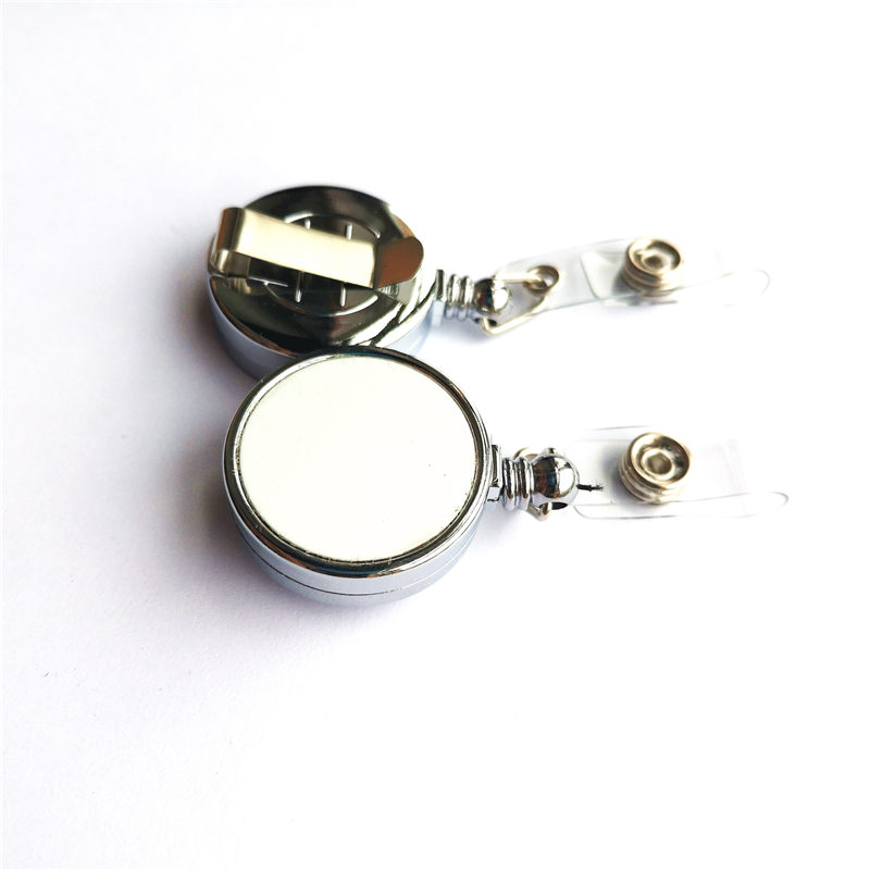 sublimation blank retractable Lanyard Name Tag Card Badge Holder Metal Clip Easy To Use hot transfer printing consumables printing size 28mm