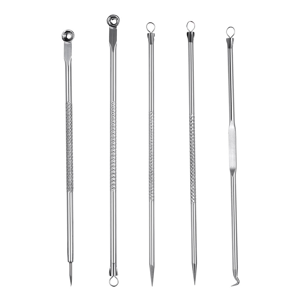 5PCS Stainless Blackhead Comedone Remover Needle Blemish Pimple Pin Acne Extractor Face Clean Tool