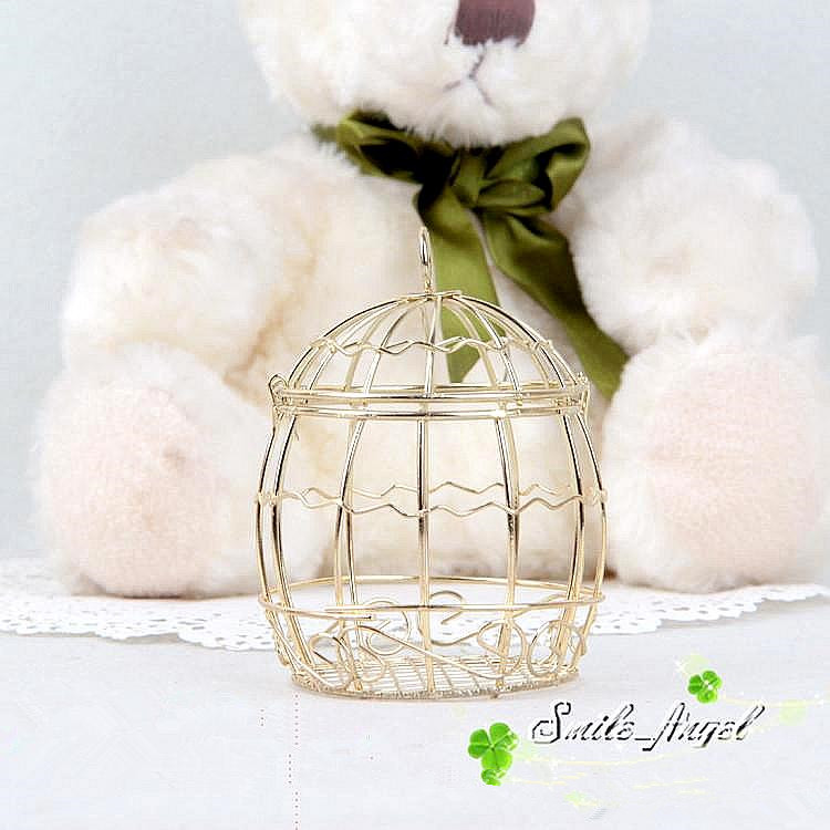 Wedding Favor Box European creative Gold Matel Boxes romantic wrought iron birdcage wedding candy box tin box wholesale Wedding Favors