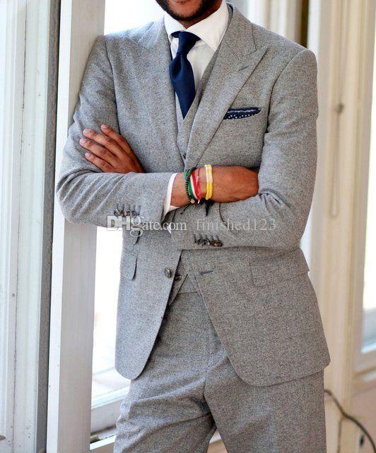 Very Good Two Buttons Light Grey Groom Tuxedos Peak Lapel Men Suits 3 pieces Wedding/Prom/Dinner Blazer (Jacket+Pants+Vest+Tie) W556, Same as image 
Very Good Two Buttons Light Grey Groom Tuxedos Peak Lapel Men Suits 3 pieces Wedding/Prom/Dinner Blazer (Jacket+Pants+Vest+Tie) W556, Same as image