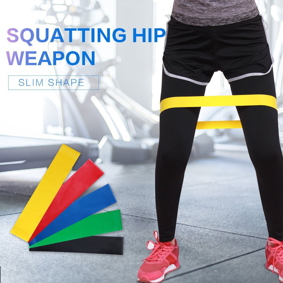 500*50*1.3MM Elastic Tensile Belt 4 Rubber Ring resistance bands fitness with Yoga Fitness Muscle Fitness Equipment Expander