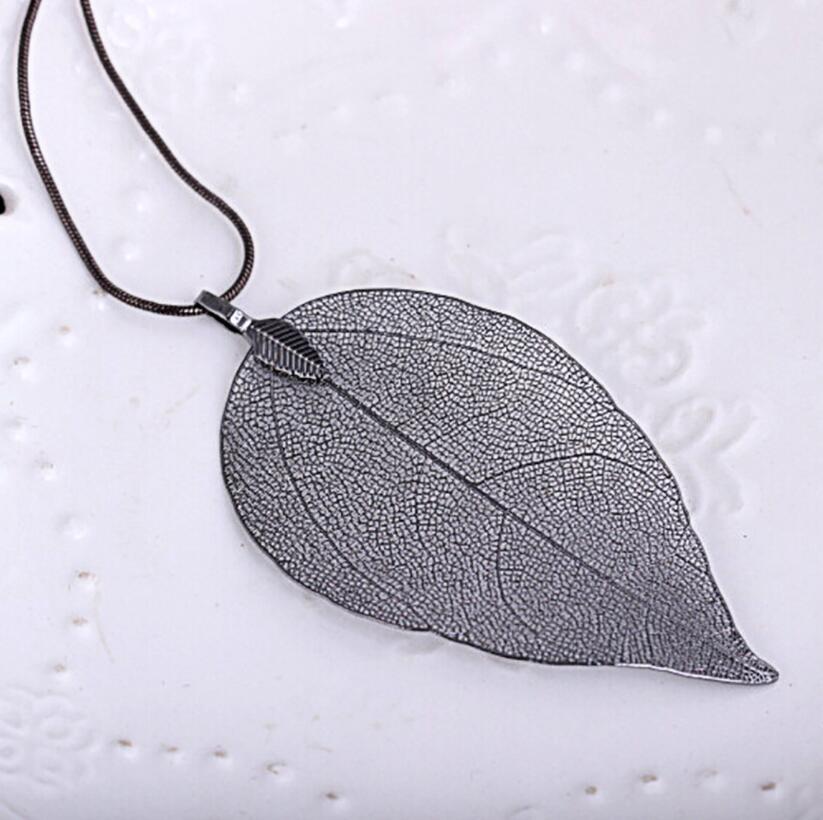 Gold Chain Necklace Women Men Jewelry Maxi Necklace Rose Gold Color Chain Real Charm Pendant Necklaces & Pendants Leaf Necklace