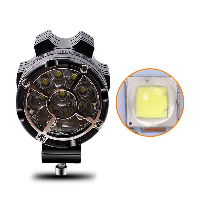 2pcs Motorcycle Lighting Headlight Switch Spotlight 90W 6500K White Driving Working Spot Lights Motorbike Scooters Fog DRL Lamp