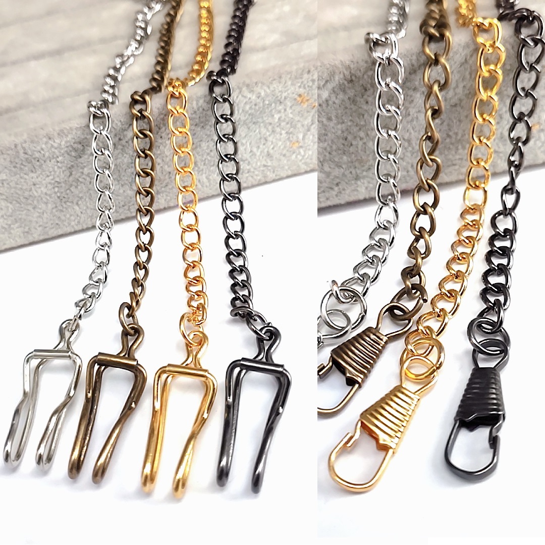 Wholesale- 37CM New Classic Black Gold Color Pocket Watch Chain Belt Accessories Pendant Chains 4 colors 
Wholesale- 37CM New Classic Black Gold Color Pocket Watch Chain Belt Accessories Pendant Chains 4 colors