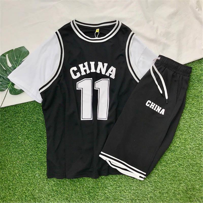 Short Sleeve T-shirt Sports Suit Loose Sports Basketball Uniform Black White Green Suit Students Basketball Sportswear
Short Sleeve T-shirt Sports Suit Loose Sports Basketball Uniform Black White Green Suit Students Basketball Sportswear