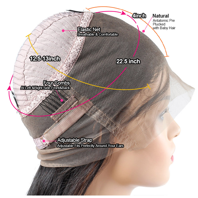 Ishow 360 Frontal Wig 10A Body Straight Water Human Hair Lace Front Wigs Brazilian Peruvian Loose Deep Curly For Women All Ages Natural Color