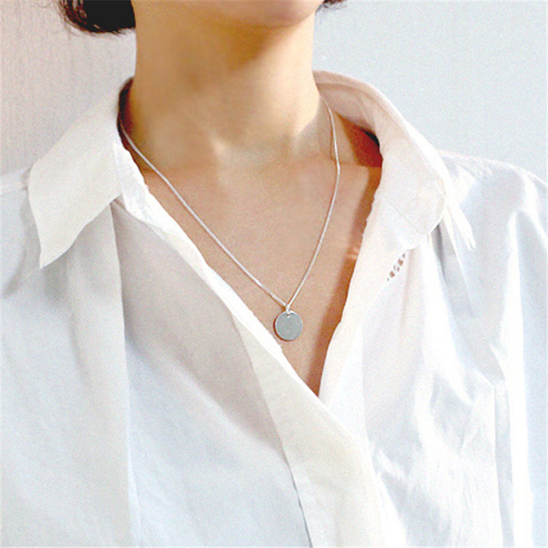 New Fashion 100% 925 Sterling Silver Round Circle Pendants Fit For Necklaces Bracelet Fine Jewelry Geometric Charms