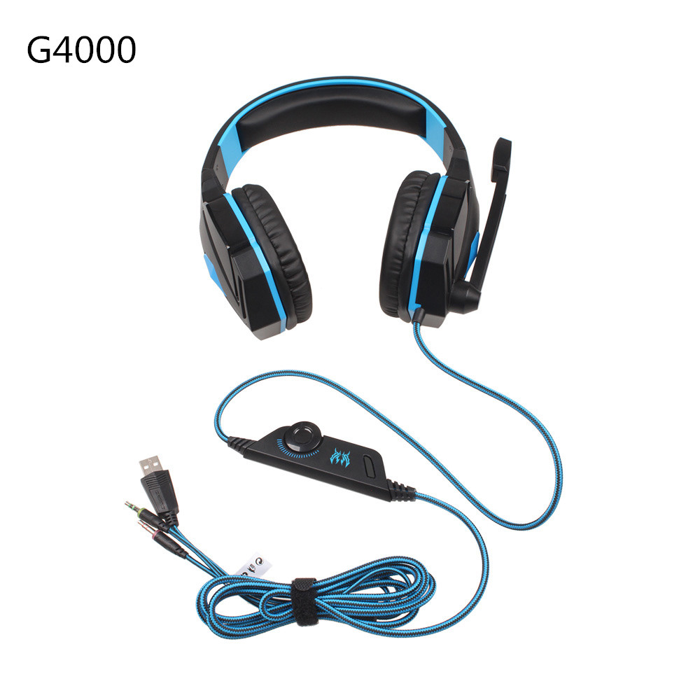 KOTION EACH G2000 G9000 Gaming Headset Big Headphones with Light Mic Stereo Earphones Deep Bass for PC Computer Gamer Tablet PS4