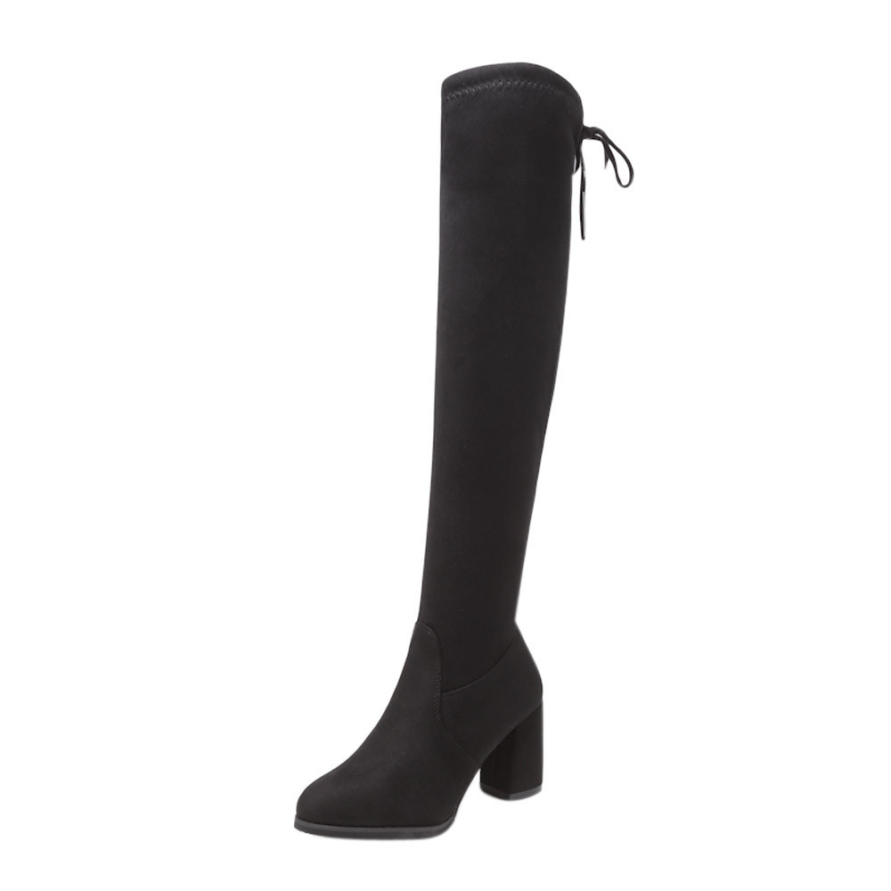 New Flock Leather Women Over The Knee Boots Lace Up Sexy High Heels Women Shoes Lace Up Winter Boots Warm Size 35-40 T200104, Black
New Flock Leather Women Over The Knee Boots Lace Up Sexy High Heels Women Shoes Lace Up Winter Boots Warm Size 35-40 T200104, Black