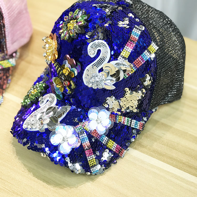 Fashion popular luxury designer handmade Sequins crystal diamond beautiful flower hats women baseball ball caps outdoor, Blue
Fashion popular luxury designer handmade Sequins crystal diamond beautiful flower hats women baseball ball caps outdoor, Blue