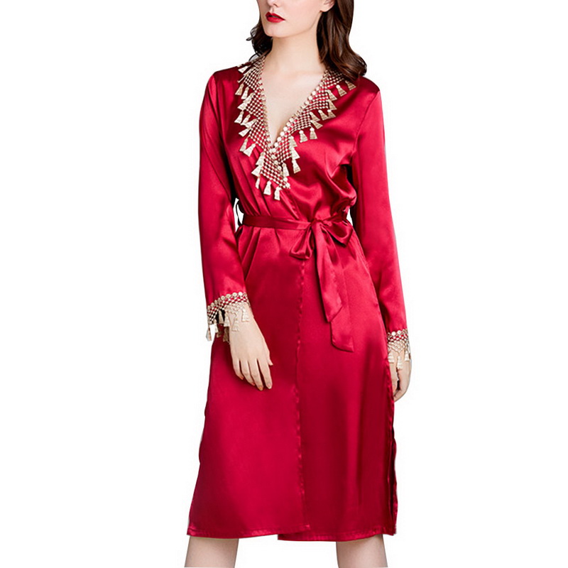 2020 Silk Satin Long Sleeve Bath Robe 2020 Summer Beach Dress Women Sexy Bathrobe Plus Size Dressing Gown Wedding Sleepwear, Red
2020 Silk Satin Long Sleeve Bath Robe 2020 Summer Beach Dress Women Sexy Bathrobe Plus Size Dressing Gown Wedding Sleepwear, Red