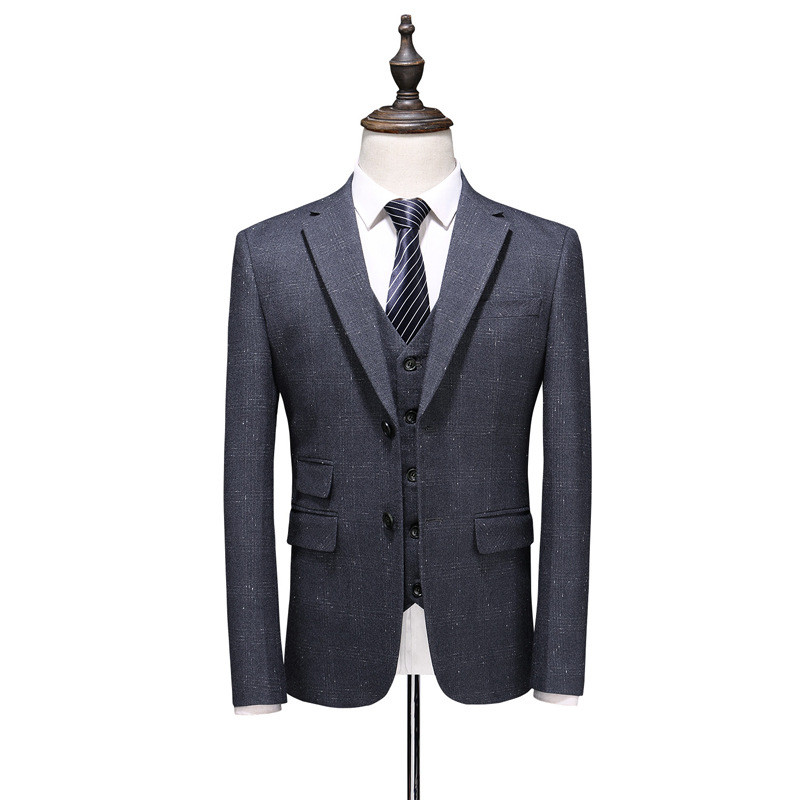 Men's suit high fashion men's suit set men suit three-piecesuits blaze with pants and vest men's suits formal plaid suits