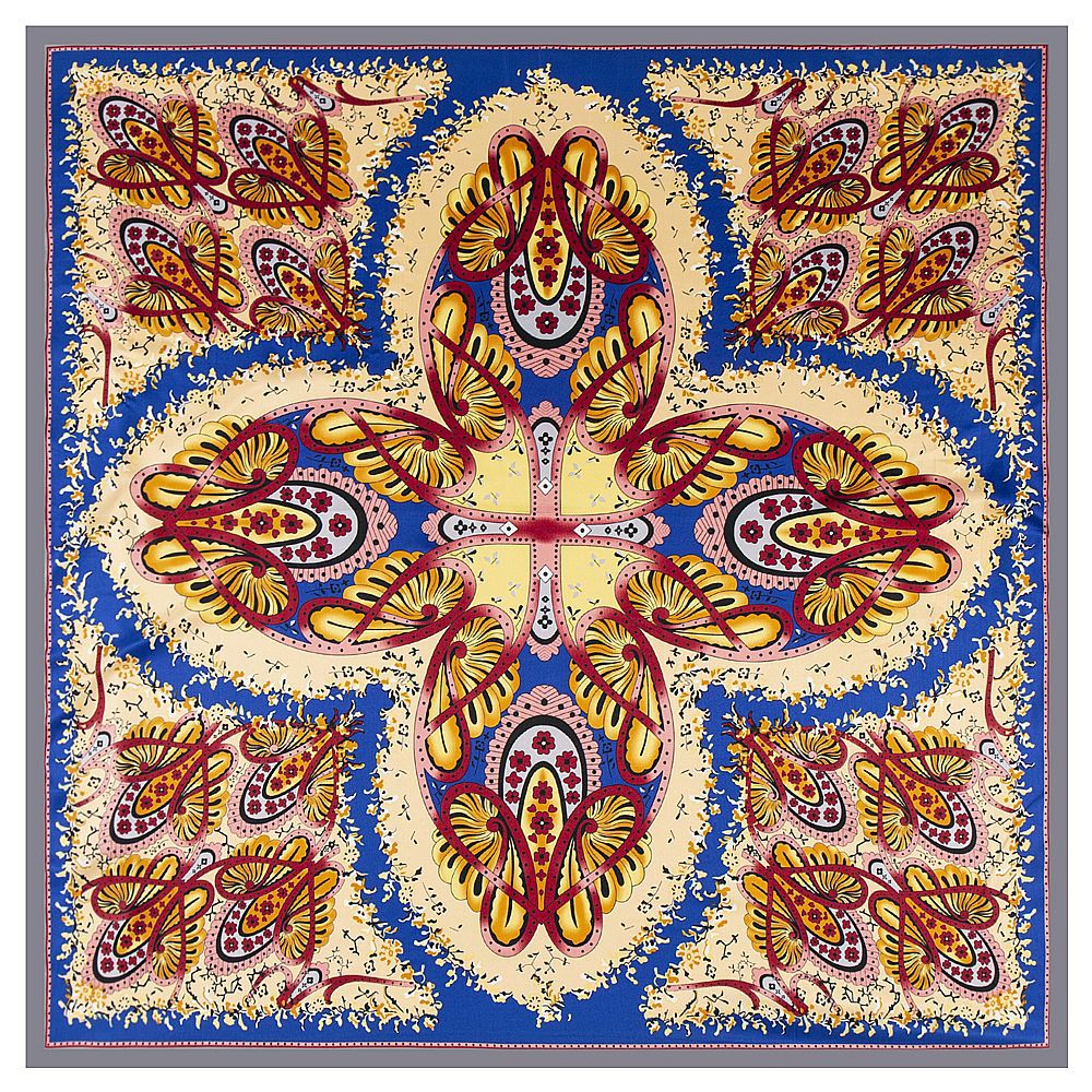 Twill Silk Scarf Women Print Shawl Vintage Echarpe Fourlard Femme Square Scarves For Women Hijab Bandanas Bufandas Mujer 130*130cm