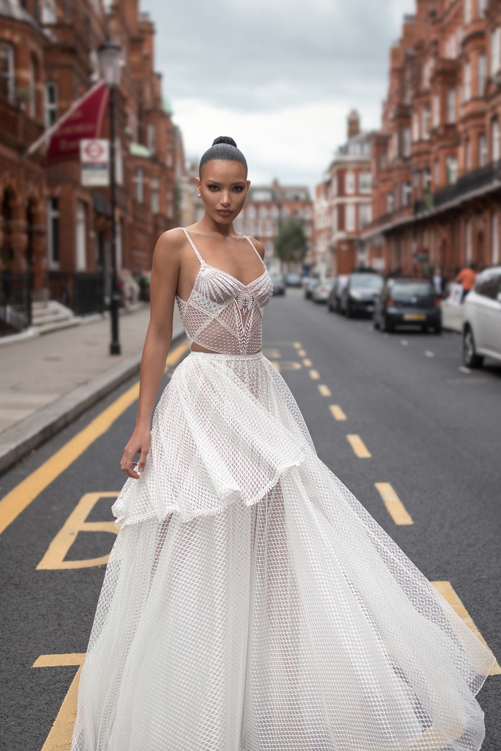 2019 Lior Charchy Bohemian Wedding Dresses With Wrap Spaghetti Tiered Skirts Beach Bridal Gowns A Line Sweep Train Boho Wedding Dress
