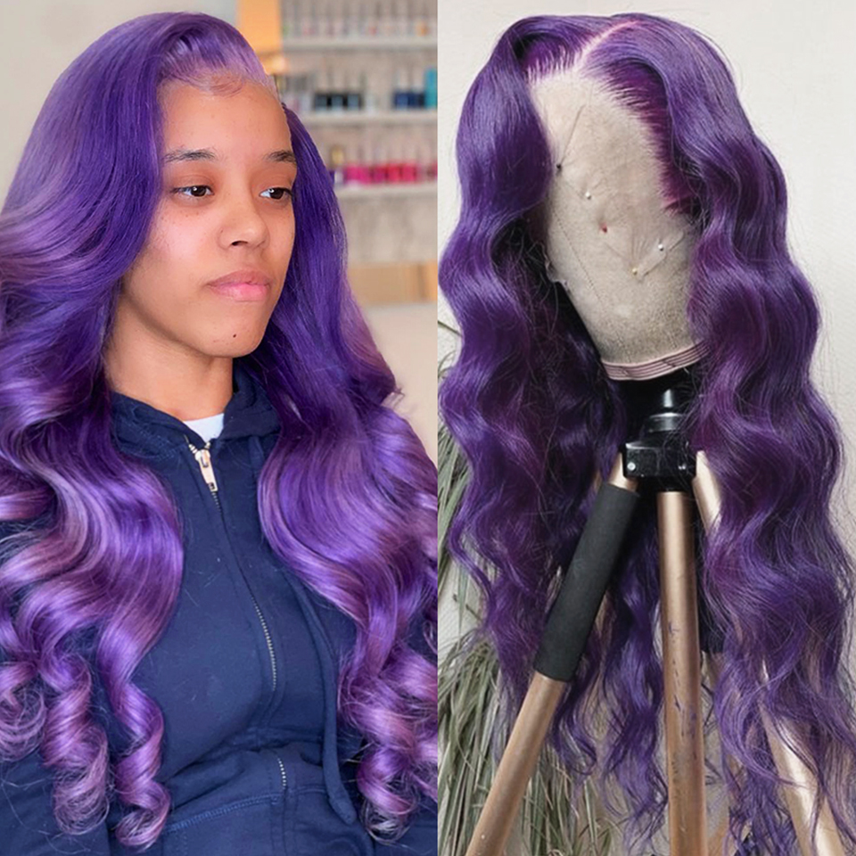 Ishow Brazilian Body Wave 13x1 Human Hair Wigs Orange Ginger Blue Red Pink 99j Color Remy Pre Plucked Lace Front Wig For Women Girls All Ages 8-28inch