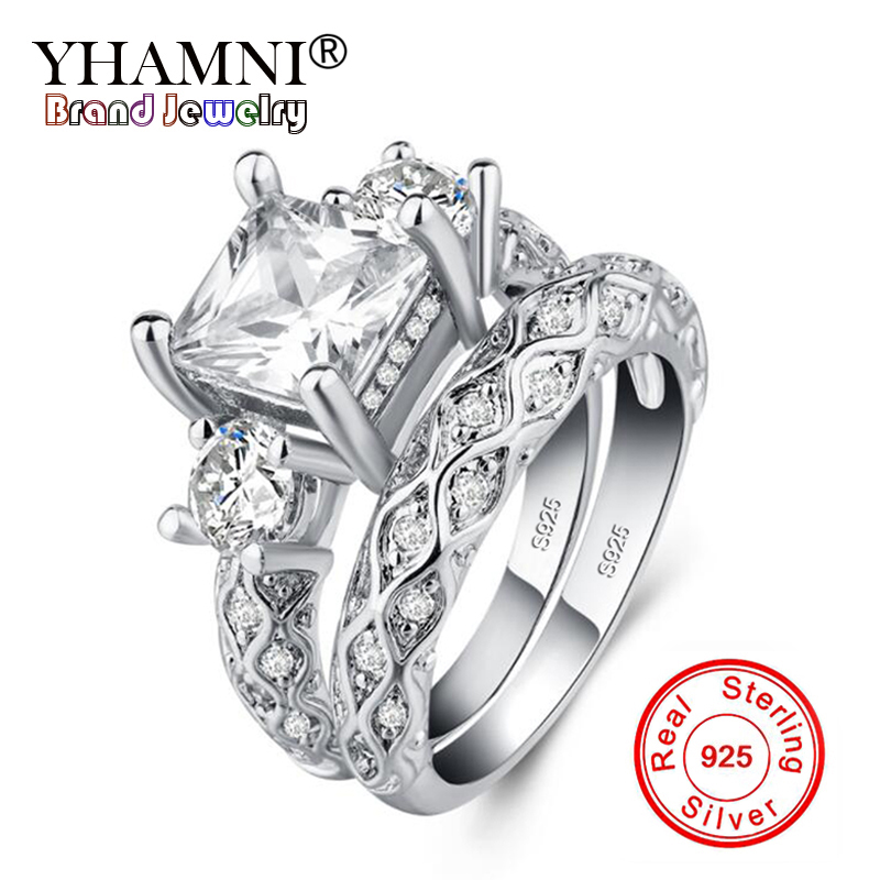YHAMNI New Arrival 100% 925 Sterling Silver Wedding Ring Set For Women Bride Engagement Fashion Jewelry Bands Gift LRA0257
YHAMNI New Arrival 100% 925 Sterling Silver Wedding Ring Set For Women Bride Engagement Fashion Jewelry Bands Gift LRA0257
