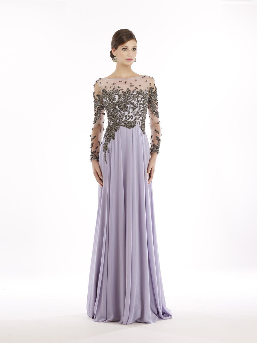 Lavender Mother Of The Bride Dresses With Beads Long Sleeves Bateau Neck A Line Chiffon Wedding Guest Dress Mom Plus Size Evening Gowns