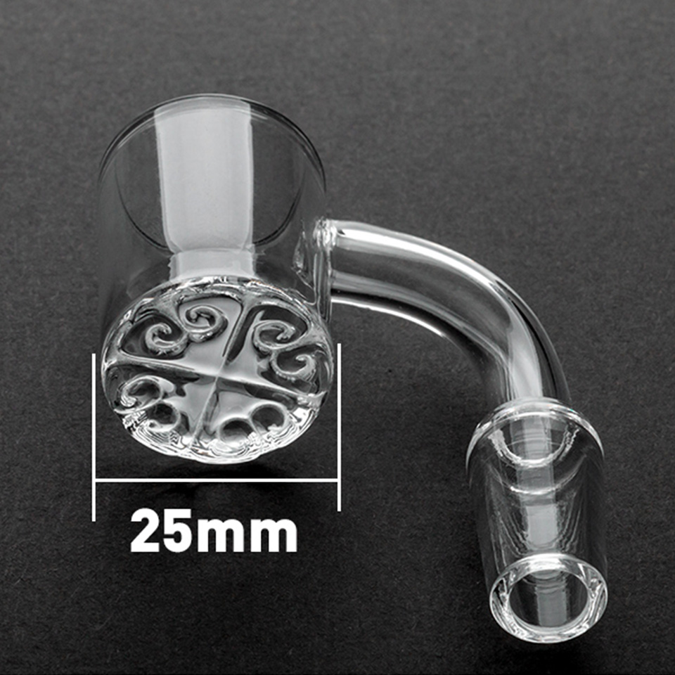 Hookahs 25mm XL Flat Top Quartz Banger Snowflake, Swirl, triangle pattern Bottom Bucket 10mm 14mm Glass Water Pipes
Hookahs 25mm XL Flat Top Quartz Banger Snowflake, Swirl, triangle pattern Bottom Bucket 10mm 14mm Glass Water Pipes