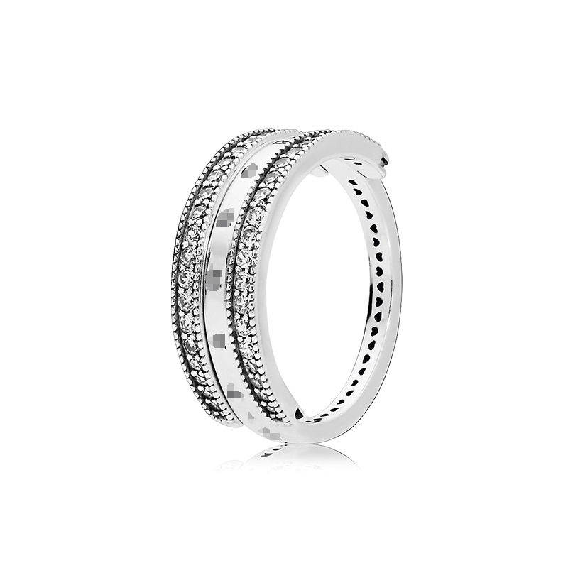Wholesale-S925 Sterling Silver Ring Reversible Intertwined Ring Crown Fashion Ring Fashion Couple Rings Wild Matching Box Supply