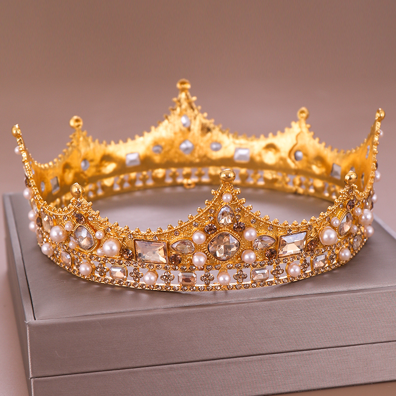 Fashion Gold Silver Round Tiaras Crowns Pearls Rhinestone Diadems Elegant Queen King Wedding Hair Accessories Bridal Jewelry
Fashion Gold Silver Round Tiaras Crowns Pearls Rhinestone Diadems Elegant Queen King Wedding Hair Accessories Bridal Jewelry