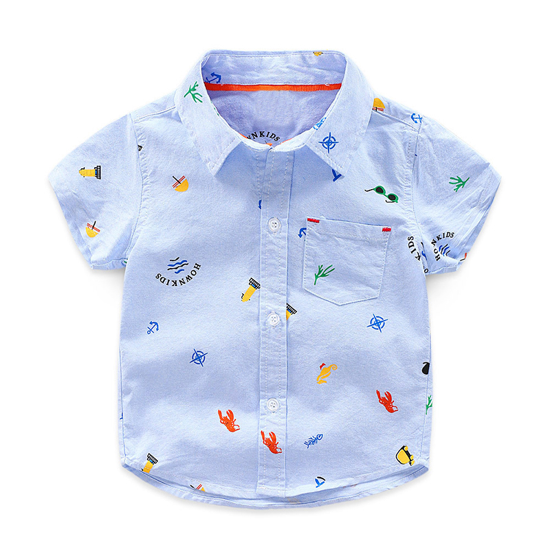 Baby Clothing 2020 Kids Cloth Summer Baby Shirt Kid Short Sleeve Casual Shirt Boy Cartoon Print Shirts Boys Clothes