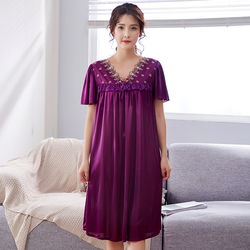 Free Shipping 2019 New Women Summer Candy Color Ice Silk Nightgown Female Large Size sleepwear Homewear Short SleeveV-Neck Dress, Pink
Free Shipping 2019 New Women Summer Candy Color Ice Silk Nightgown Female Large Size sleepwear Homewear Short SleeveV-Neck Dress, Pink