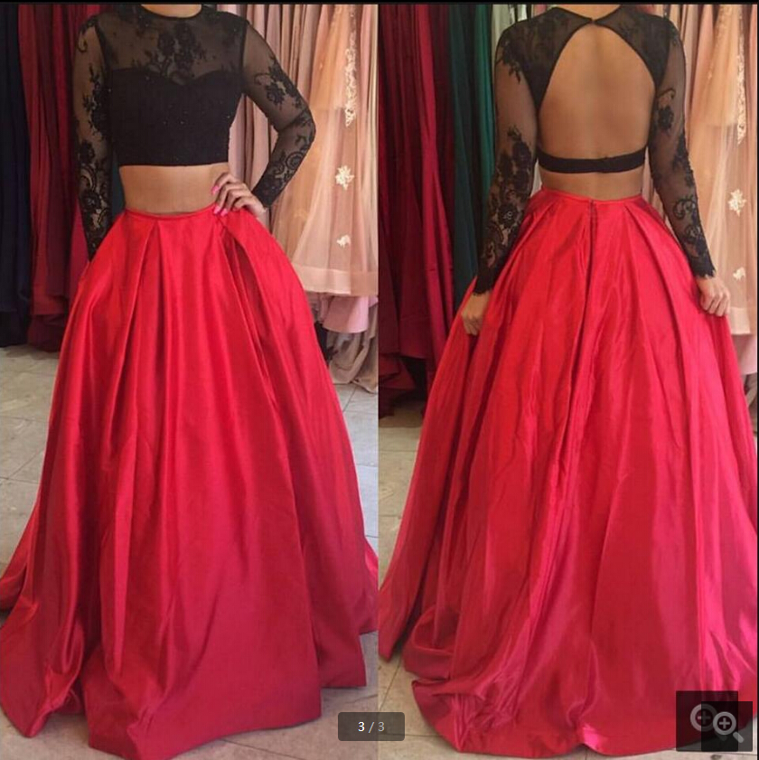 Black and Red Long Sleeves Lace Two Pieces Prom Dresses Sexy Open Back Satin Skirt 2 Pieces prom gowns 2019 New Cheap evening party dress, Yellow
Black and Red Long Sleeves Lace Two Pieces Prom Dresses Sexy Open Back Satin Skirt 2 Pieces prom gowns 2019 New Cheap evening party dress, Yellow
