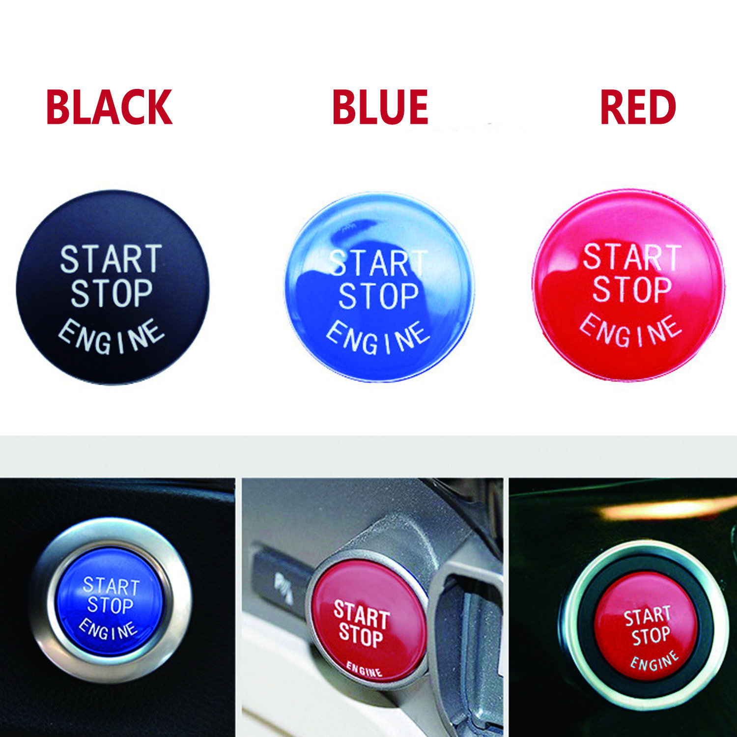 Car Engine Start Stop Switch Button Replace Cover Fit For BMW 1 3 5 7 F10 F25 F15 F25 F30 F48 E60 E70 E71 E90 E92 E93 X1 X3 X4 X5 X6 Car Engine Start Stop Switch Button Replace Cover Fit For BMW 1 3 5 7 F10 F25 F15 F25 F30 F48 E60 E70 E71 E90 E92 E93 X1 X3 X4 X5 X6