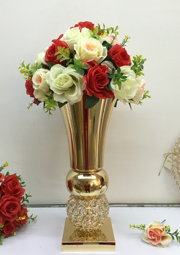Metal Vases Gold Tables Wedding Centerpiece Event Road Lead Flowers Rack For Home Decoration Vase