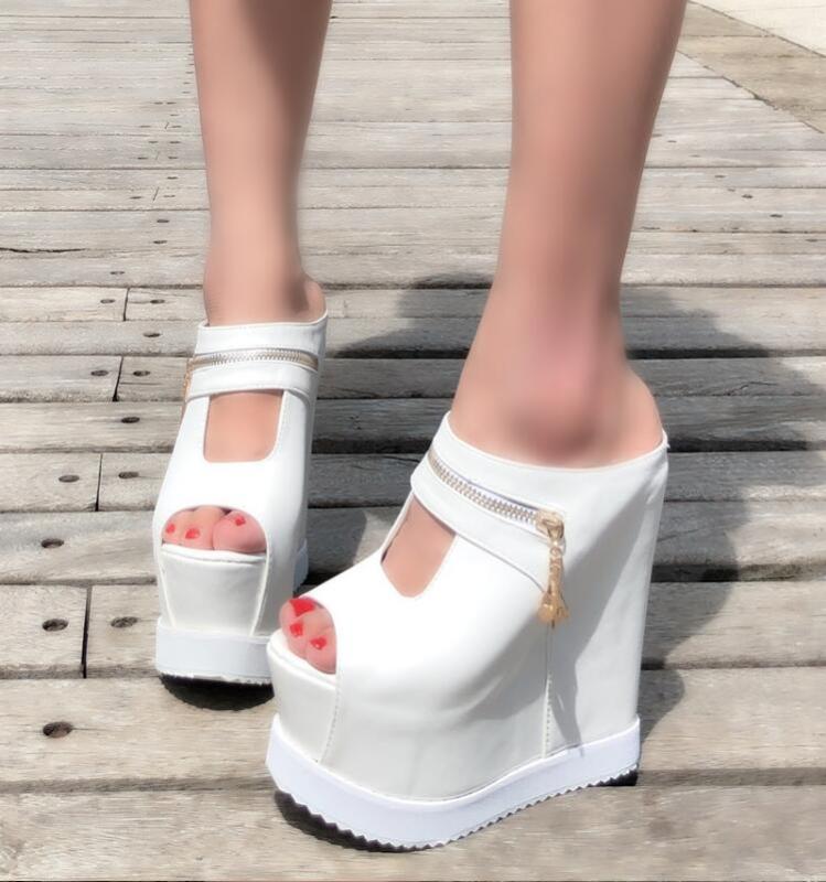 15cm thick bottom wedge sandals female muffin bottom high heel in Rome increased fish mouth white sandals, White01
15cm thick bottom wedge sandals female muffin bottom high heel in Rome increased fish mouth white sandals, White01