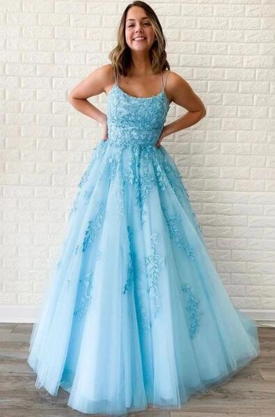 Eye Catching Ball Gown Prom Dresses Light Sky Blue/Dark Red/Yellow Long Evening Gowns Spaghetti