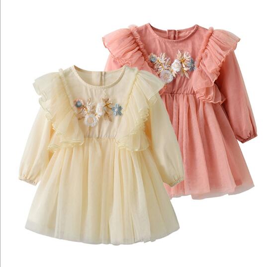Ins New girls Clothes dress Lolita Flower Embroidery Dress Spring fall girl Clothing Dress, As pic
Ins New girls Clothes dress Lolita Flower Embroidery Dress Spring fall girl Clothing Dress, As pic