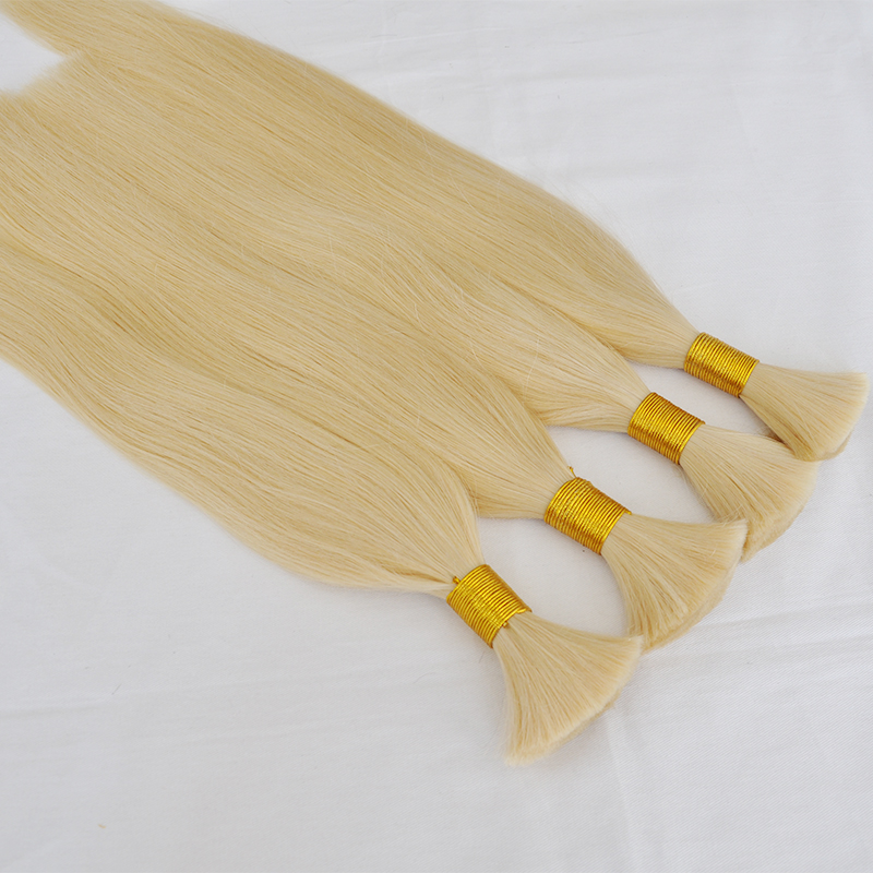 top quality human hair brazilian human hair bulk for braiding 300g 3 bundles lot 100 human straight wave color 613